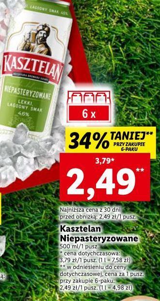 Lidl Piwo kasztelan niepasteryzowane oferta