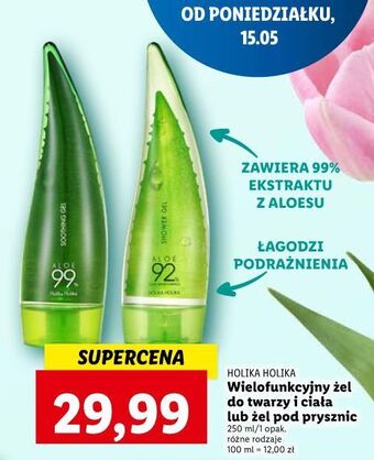 Lidl Żel pod prysznic aloe 92 % holika oferta