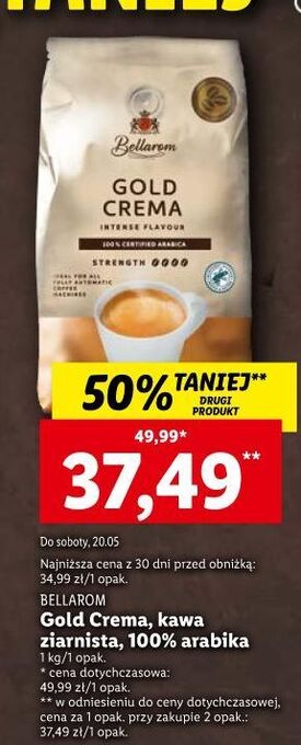 Lidl Kawa bellarom gold crema oferta