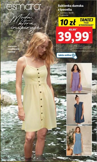 Lidl Sukienka damska z lyocellu 34-46 esmara oferta