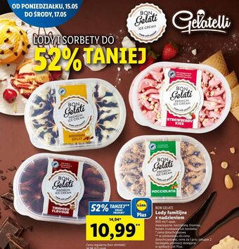 Lidl Lody z polewą truskawkową bon gelati oferta