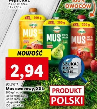 Lidl Mus gruszka solevita oferta