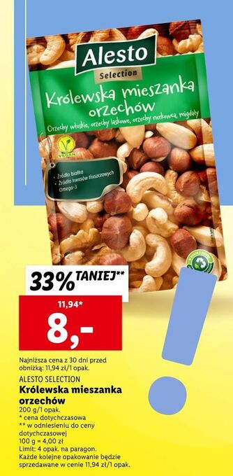 Lidl Mieszanka orzechów królewska alesto oferta