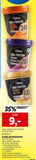 Lidl Lody peanut butter gelatelli high protein oferta