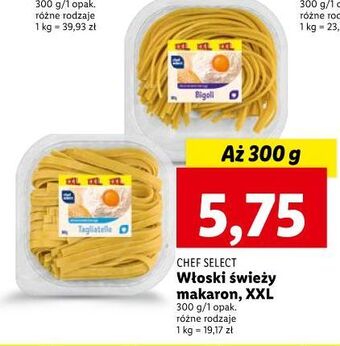 Lidl Makaron tagliatelle chef select oferta
