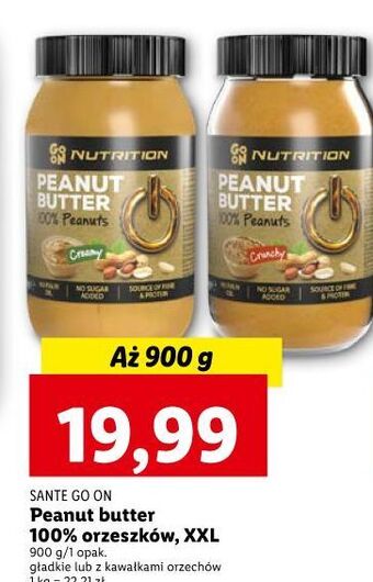 Lidl Masło orzechowe smooth sante go on! nutrition oferta
