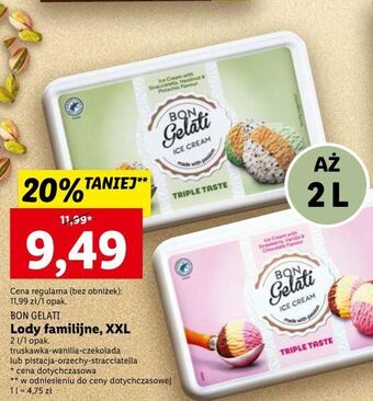 Lidl Lody pistacja-orzech-stracciatella bon gelati oferta