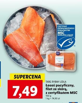 Lidl Łosoś pacyficzny filet ze skórą targ rybny lidla oferta