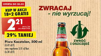 Biedronka Piwo Kasztelan, 500 ml oferta