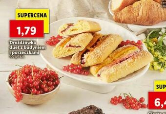 Lidl Drożdżówka duet z budyniem i porzeczkami oferta