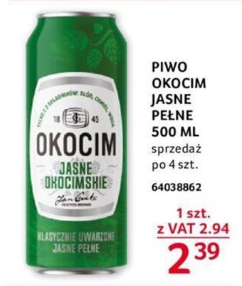 Selgros PIWO OKOCIM JASNE PEŁNE 500ml oferta