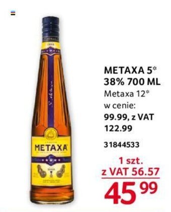 Selgros METAXA 5 38% 700 ML oferta