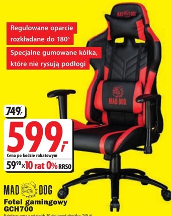 Media Expert Fotel gamingowy mad dog oferta