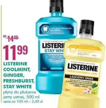 SuperPharm Listerine Coolmint, Ginger, Freshburst Stay White płyn do płukania jamy ustnej 500ml oferta