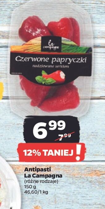 Netto Papryczki czerwone nadziewane serkiem la campagna oferta