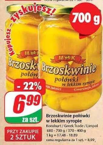 Dino Brzoskwinie połówki w lekkim syropie m&k oferta