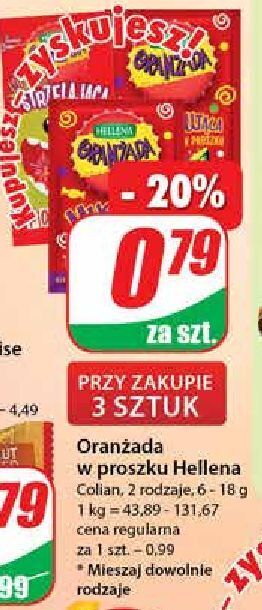 Oranżada w proszku strzelająca czerwona hellena