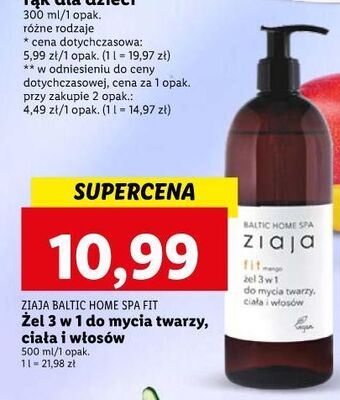 Lidl Żel do mycia twarzy, ciała i włosów 3w1 ziaja baltic home spa fit oferta