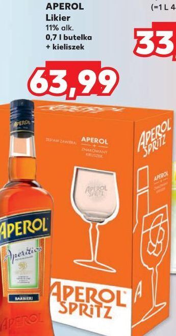 Kaufland Likier + kieliszek aperol aperitivo oferta