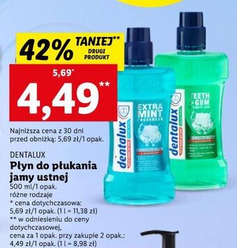 Lidl Płyn do płukania jamy ustnej teeth + gum dentalux oferta