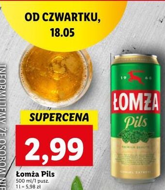 Lidl Piwo łomża pils oferta