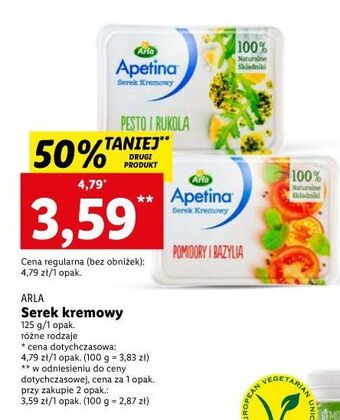 Lidl Serek kremowy pesto i rukola arla apetina oferta