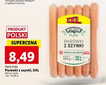 Lidl Parówki z szynki ekstra pikok pure oferta