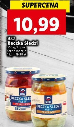 Lidl Beczka śledzi filety po myśliwsku seko oferta