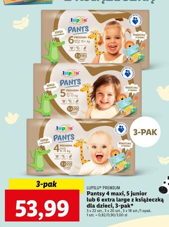 Lidl Pieluchomajtki 4 maxi lupilu pants premium oferta