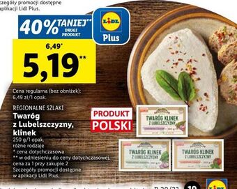 Lidl Twaróg klinek z lubelszczyzny ze szpinakiem i czosnkiem regionalne szlaki oferta