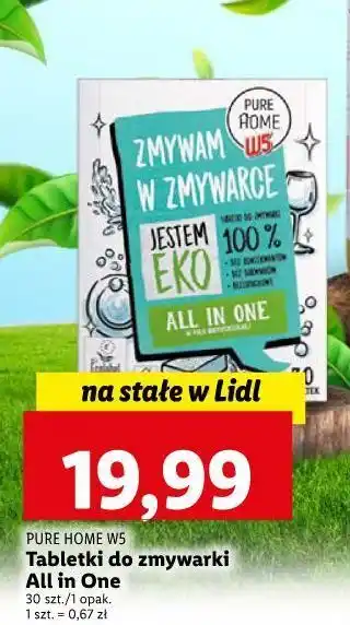 Lidl Tabletki do zmywarki eko pure by home w5 oferta