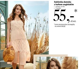 Lidl Sukienka damska na ramiączkach z haftem esmara oferta