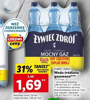 Lidl Woda mocny gaz żywiec zdrój oferta