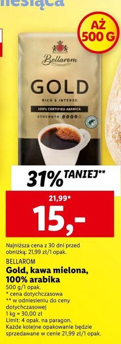 Lidl Kawa bellarom bio organic gold oferta
