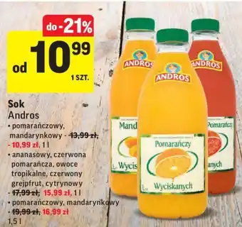 Intermarche Sok Andros różne rodzaje 1l oferta