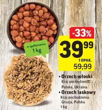Intermarche Orzech włoski lub laskowy 1kg oferta