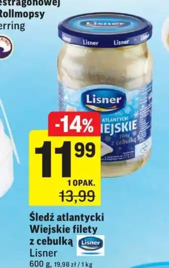 Intermarche Śledź atlantycki Wiejskie filety z cebulką Lisner 600g oferta