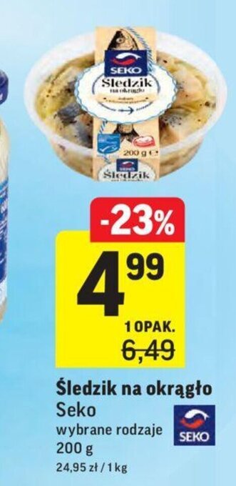 Intermarche Śledzik na okrągło Seko 200g oferta