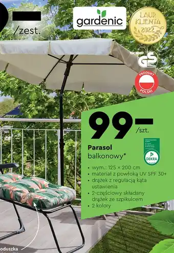 Biedronka Parasol balkonowy 125 x 200 cm oferta