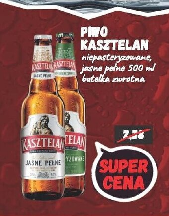 Wafelek Piwo Kasztelan niepasteryzowane lub jasne pełne 500ml oferta