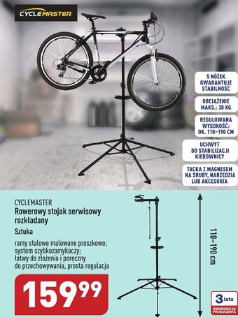 ALDI CYCLEMASTER Rowerowy stojak serwisowy rozkładany oferta