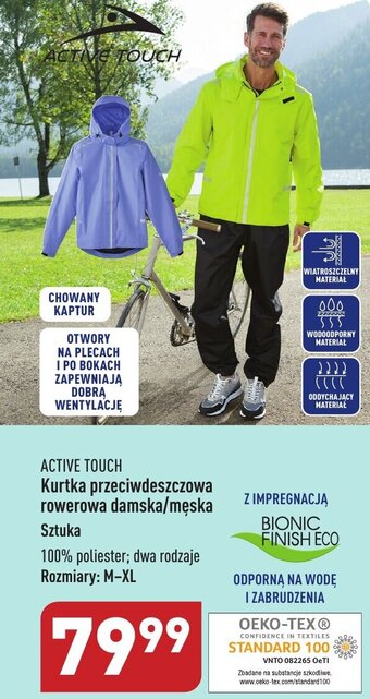 ALDI ACTIVE TOUCH Kurtka przeciwdeszczowa rowerowa damska/męska oferta