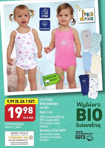 ALDI POCOPIANO Body dziecięce na lato 2szt. oferta