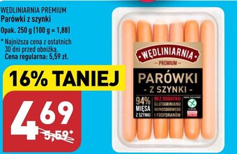 ALDI WĘDLINIARNIA PREMIUM Parówki z szynki 250g oferta