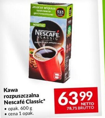 Makro Kawa rozpuszczalna Nescafé Classic 600g oferta