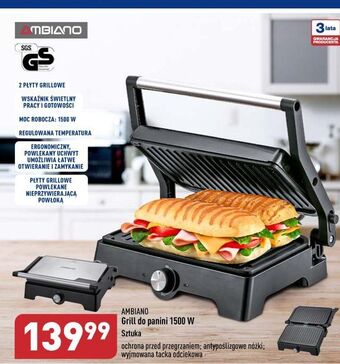 ALDI Grill do panini 1500 w ambiano oferta