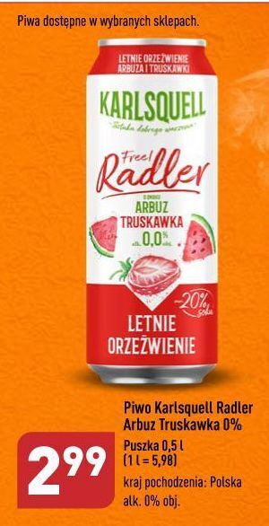 ALDI Piwo arbuz-truskawka karlsquell radler oferta