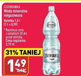 ALDI Woda niegazowana cisowianka oferta