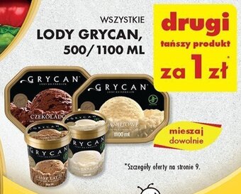 Biedronka WSZYSTKIE LODY GRYCAN, 500/1100ml oferta