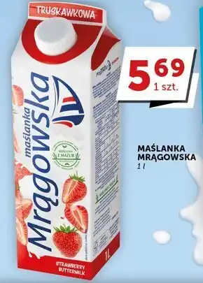 Groszek Mlekpol maślanka mrągowska truskawkowa 1 l oferta